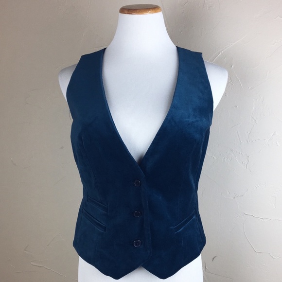 New York & Company black velvet 3 button vest - Picture 8 of 8